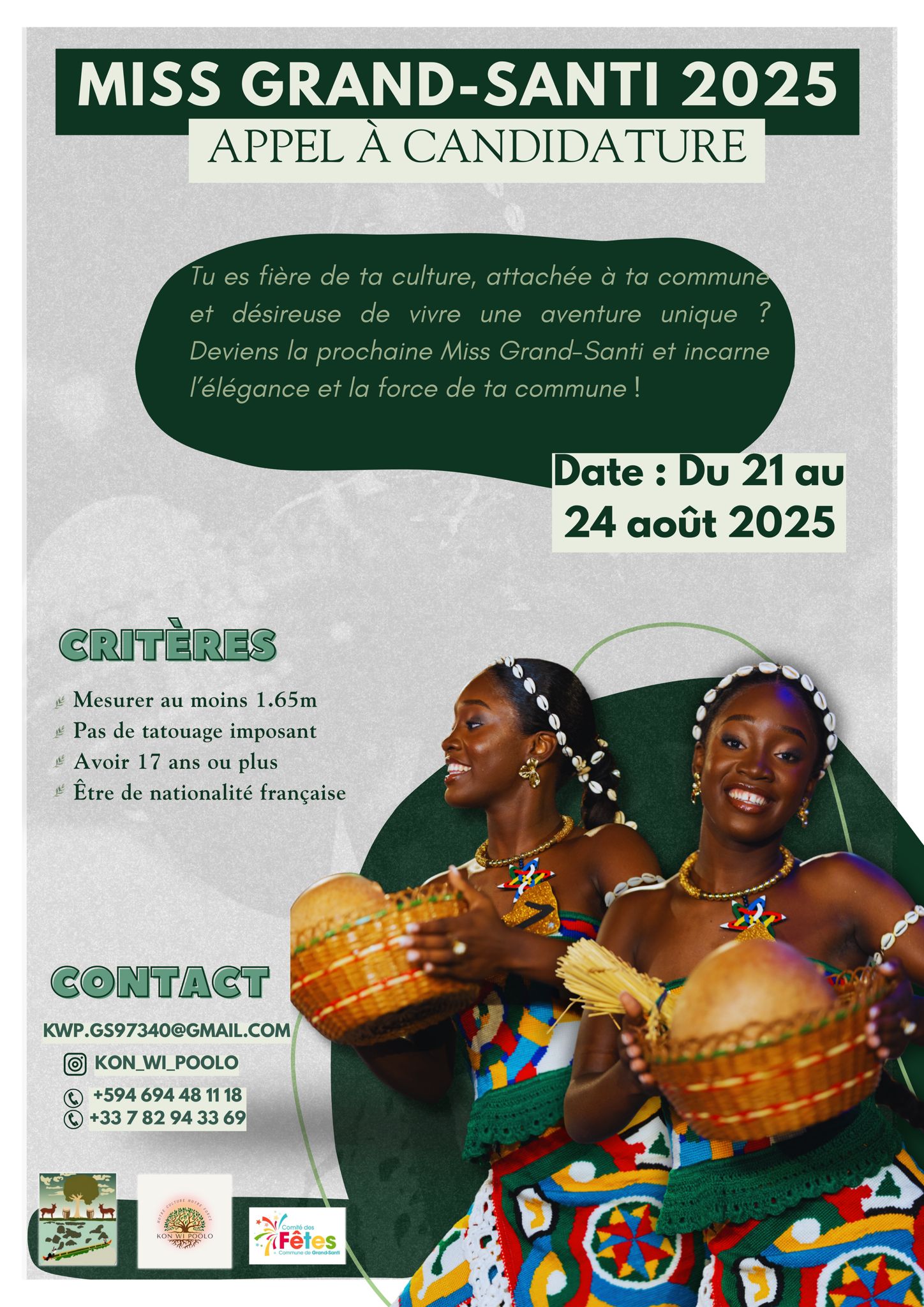 Élection de Miss Grand-Santi 2025 : l’appel à candidatures est lancé !